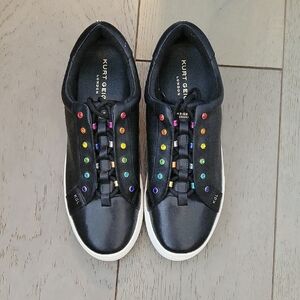 Kurt Geiger Black Sneakers with Colorful Eyelets